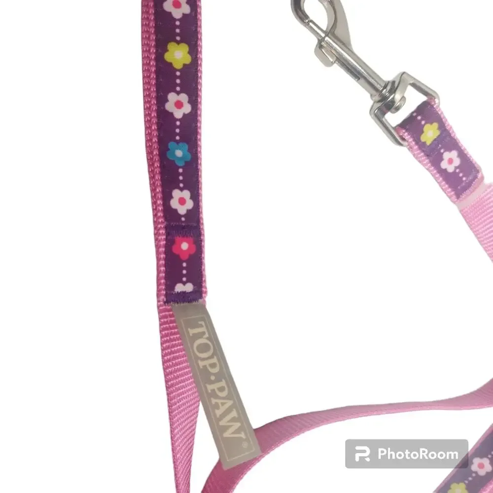 Top Paw Kitten  Leash Purple pink flowers